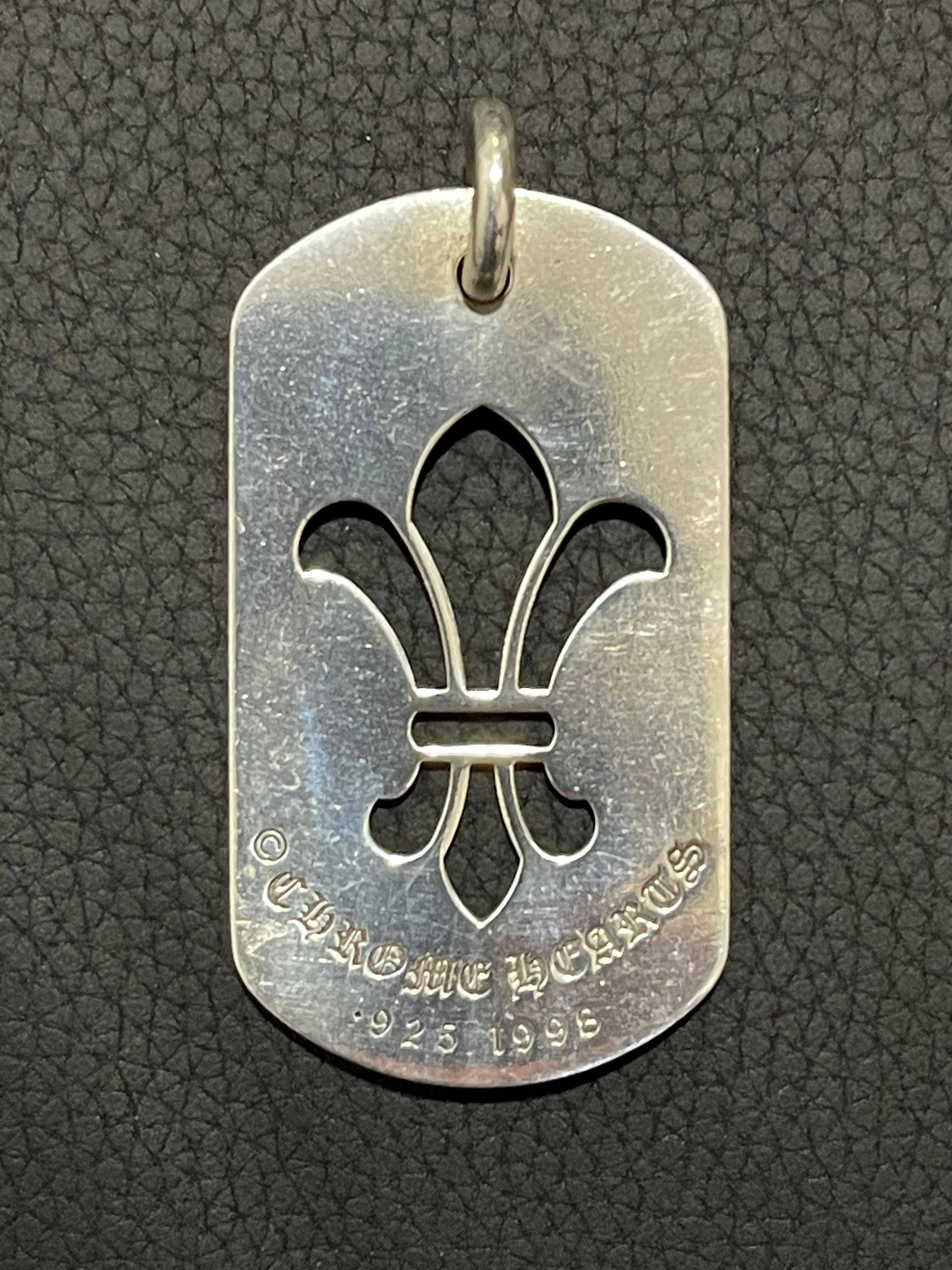 Chrome Hearts BS Fluer Large Dog Tag Charm "Silver"