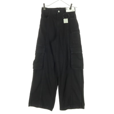 未使用 GU ジーユー ワイド カーゴパンツ 160cm ブラック