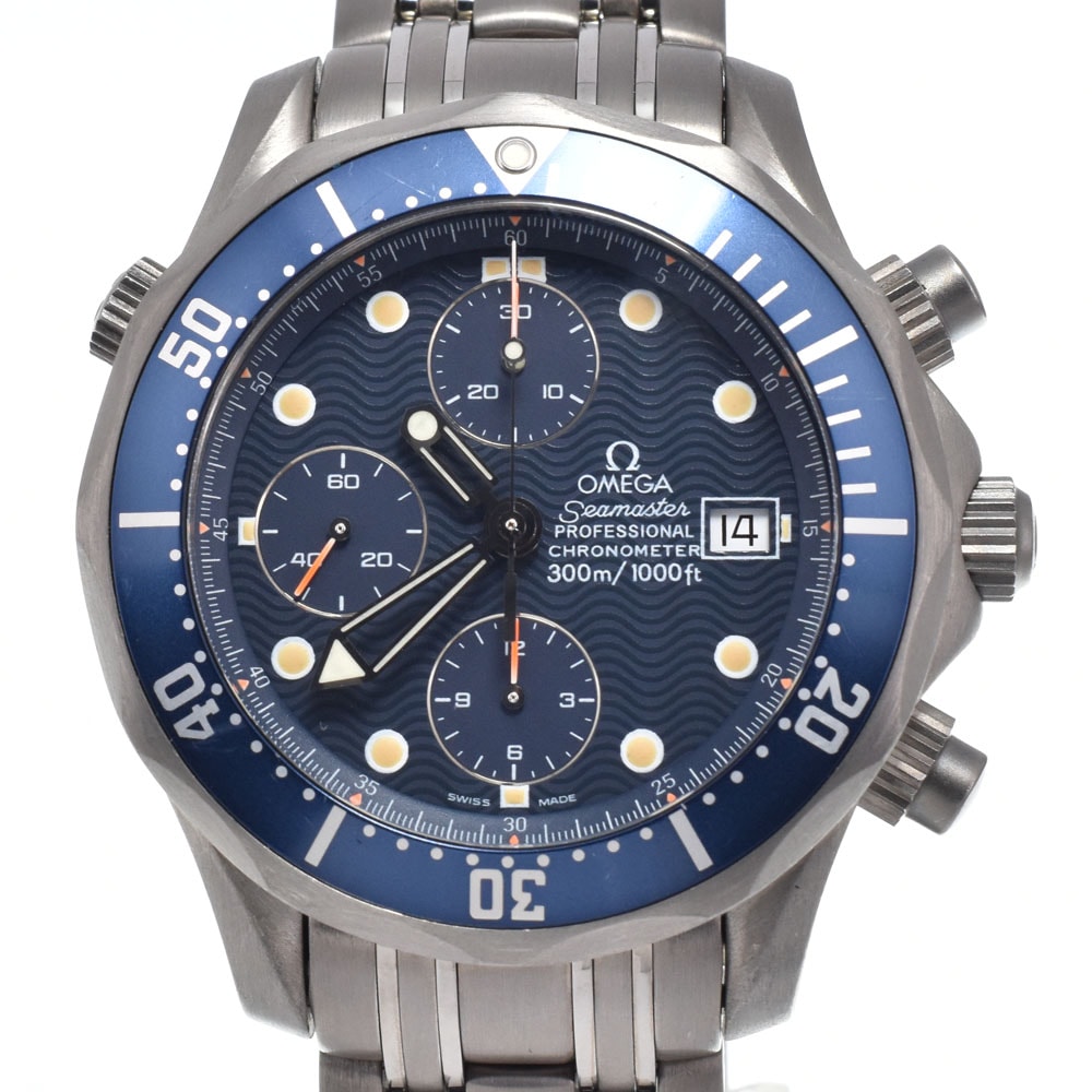 オメガ OMEGA 2298.80 シーマスター300m ブルー 自動巻き メンズ 美品 腕時計 N#151238