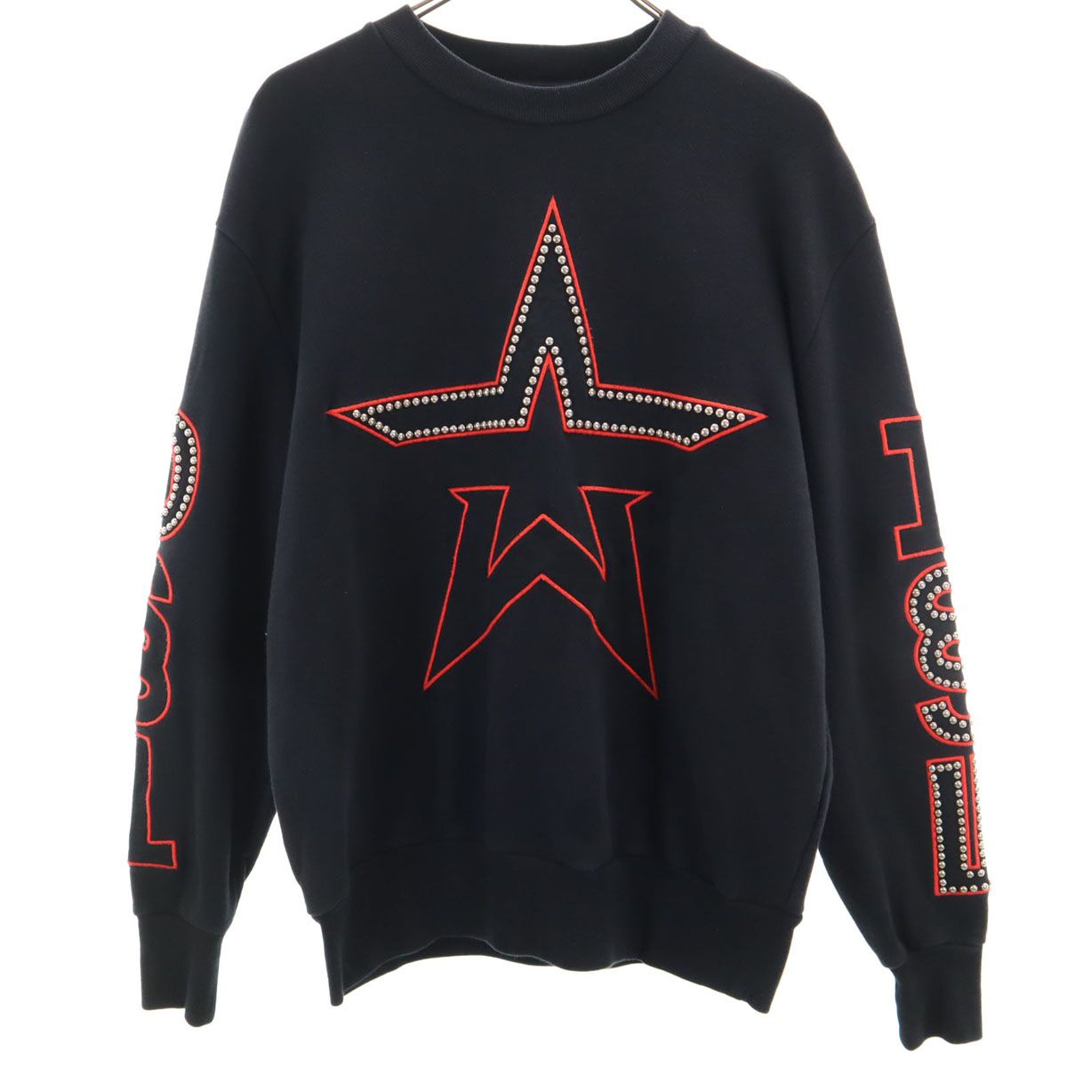 DIESEL ディーゼル ブルガリア製 スター 長袖 スウェット トレーナー S ブラック S-BAY-STUDS スタッズ