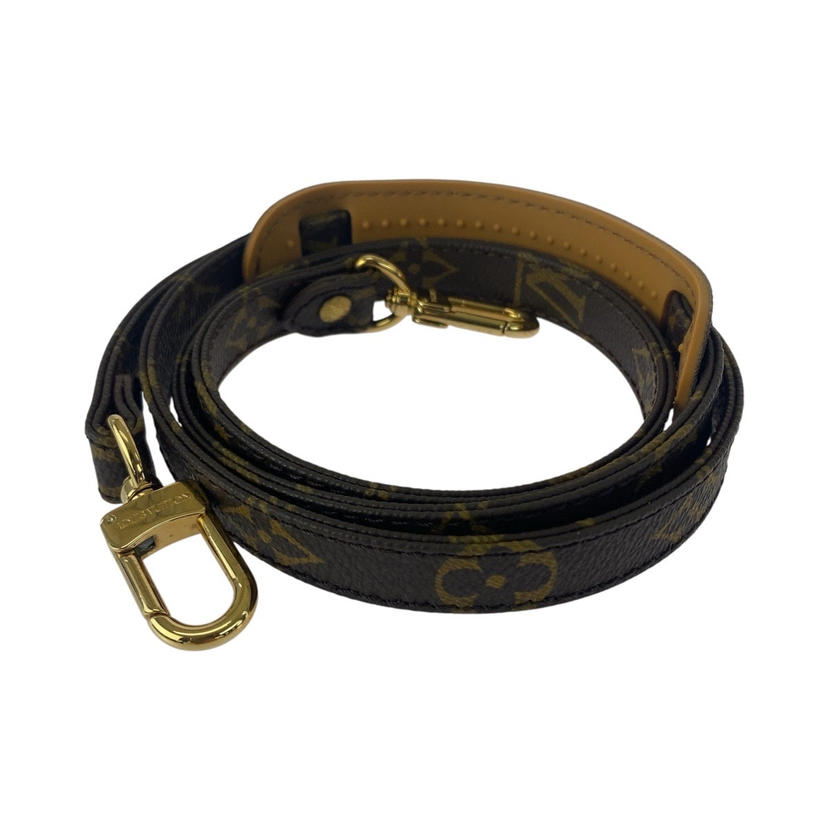 美品 LOUIS VUITTON ルイヴィトン モノグラム ブラウン ゴールド金具 レザー ショルダーバッグ ショルダーストラップのみ 506801 【中古】