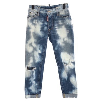 美品 DSQUARED2 ディースクエアード サイズ34 デニム ブルー イエロー コットン デニムパンツ ジーンズ 602095 【中古】