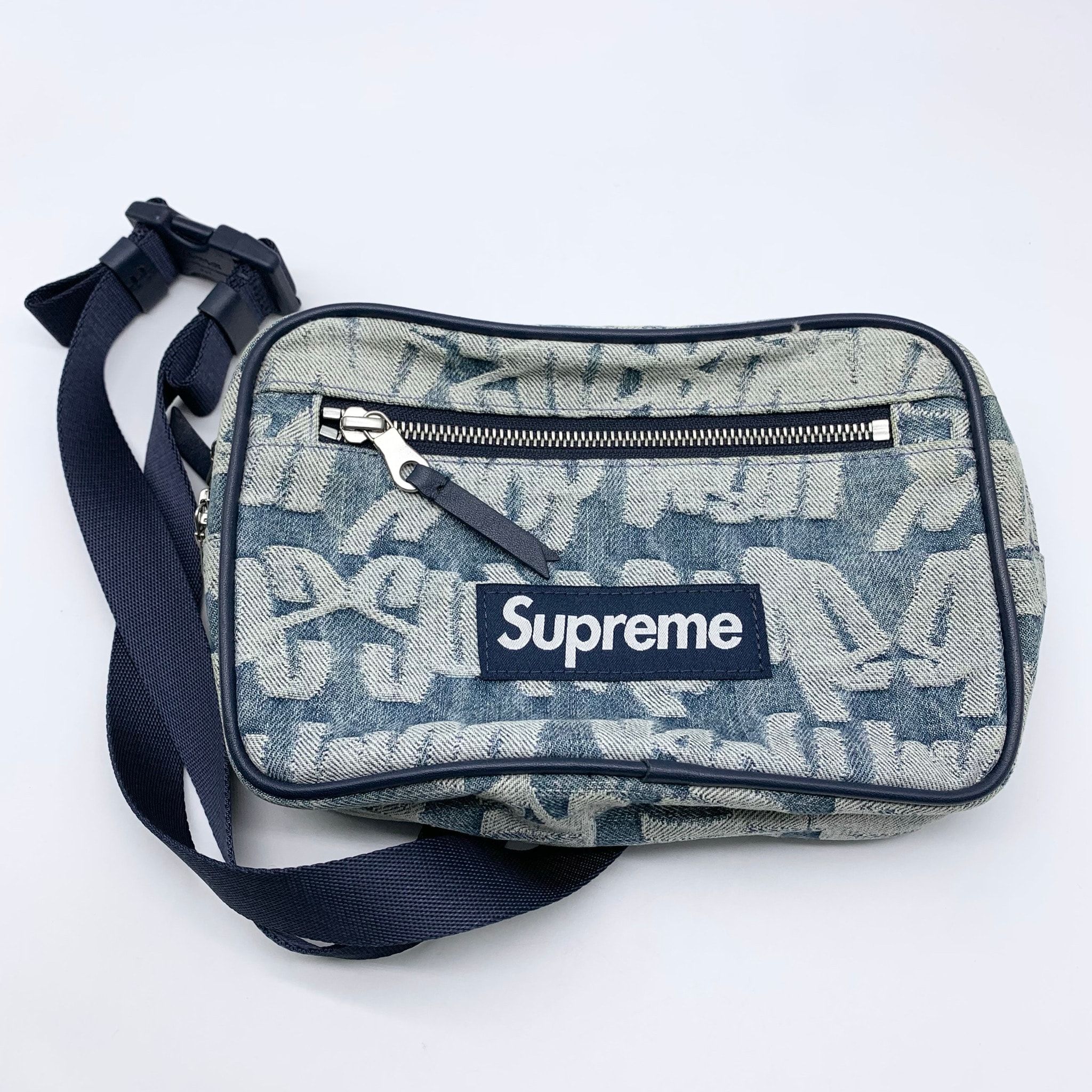 Supreme Fat Tip Jacquard Denim Waist Bag "Blue"