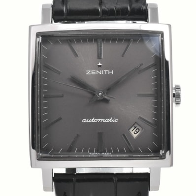 ゼニス ZENITH 03.1965.670/91.C591 デイト 裏スケ グレー 自動巻き メンズ 良品 保証書付き 腕時計 D#147049