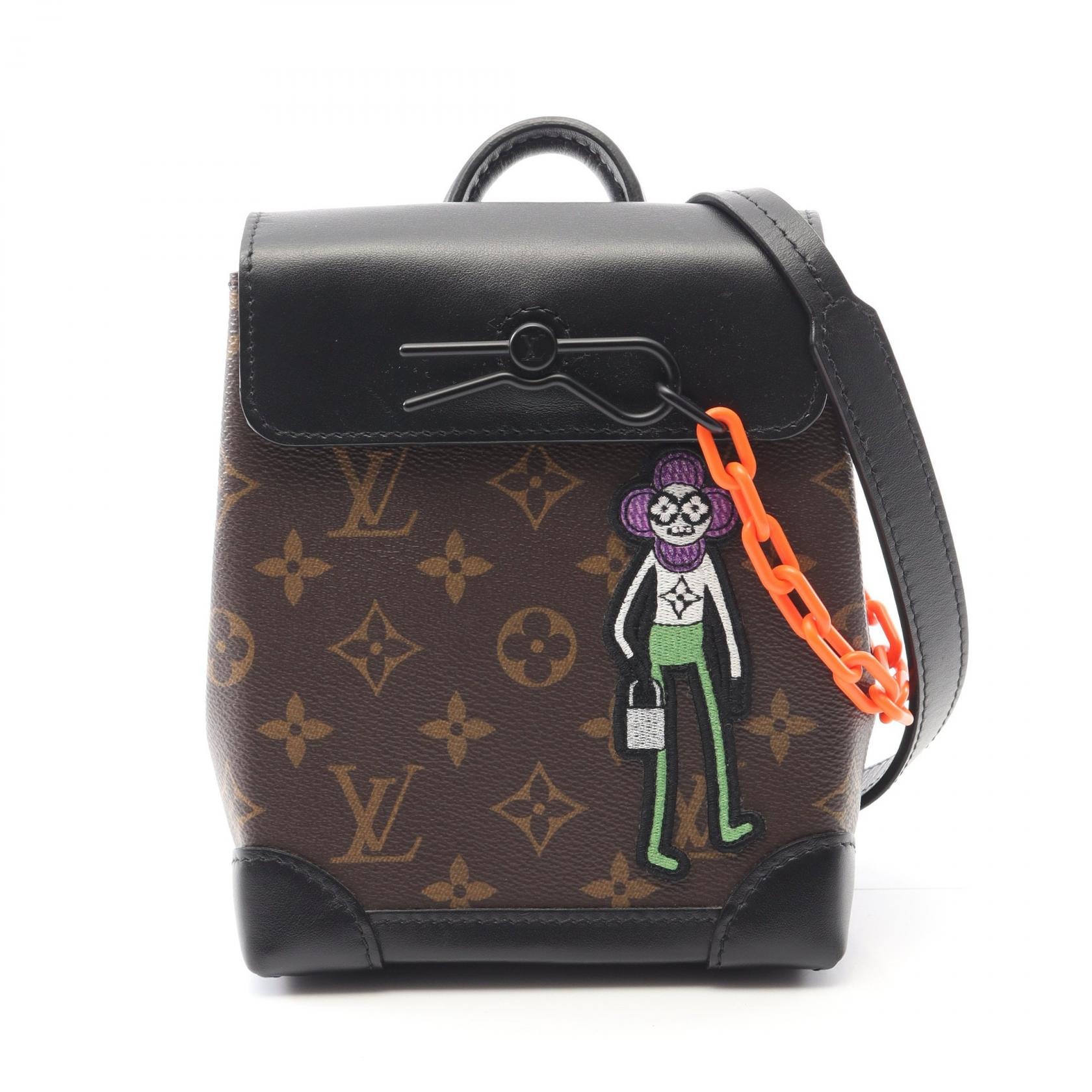 ルイ・ヴィトン LOUIS VUITTON スティーマー XS LVフレンド ショルダーバッグ バッグ PVCコーティングキャンバス レザー モノグラム・マカサー メンズ ブラウン系 / ブラック系 M80327 【中古】