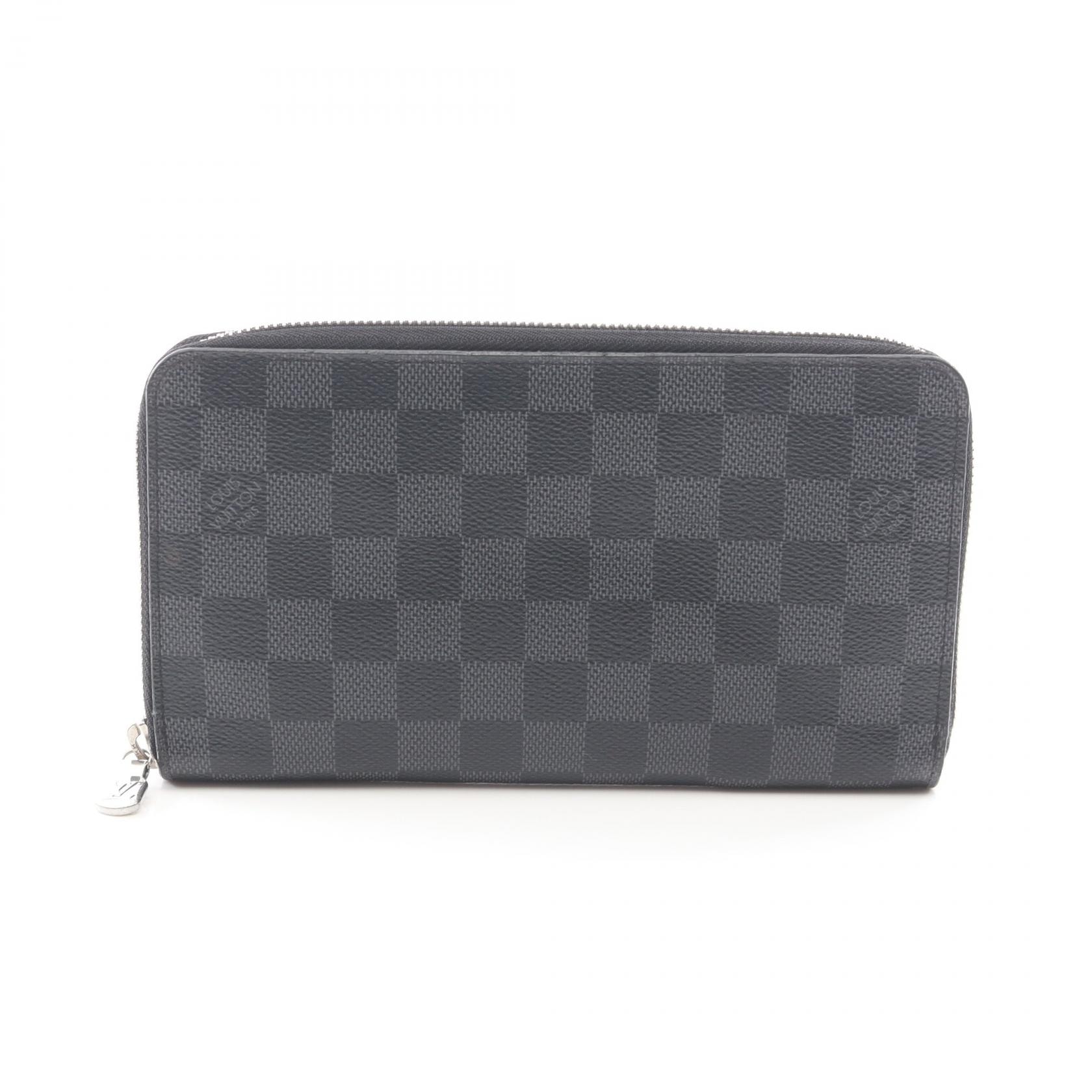 ルイ・ヴィトン LOUIS VUITTON ジッピーオーガナイザー NM ラウンド長財布 財布 キャンバス PVC ダミエ・グラフィット メンズ ブラック系 N60111 【中古】