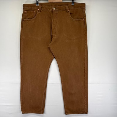 古着 リーバイス Levi's デニム パンツ 501 大きいサイズ ストレート ボタンフライ カラーデニム W42 L30 ブラウン系 メンズ