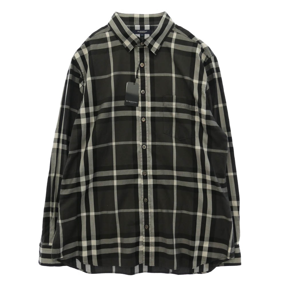 BURBERRY LONDON バーバリー ロンドン A1M50-203-07 ノバチェック 長袖 シャツ ブラック系 LL【美品】【中古】
