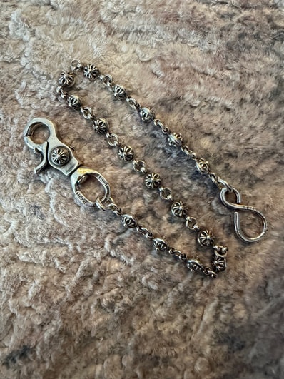 Chrome Hearts 1 Clip #1 Cross Ball Wallet Chain Short "Silver"