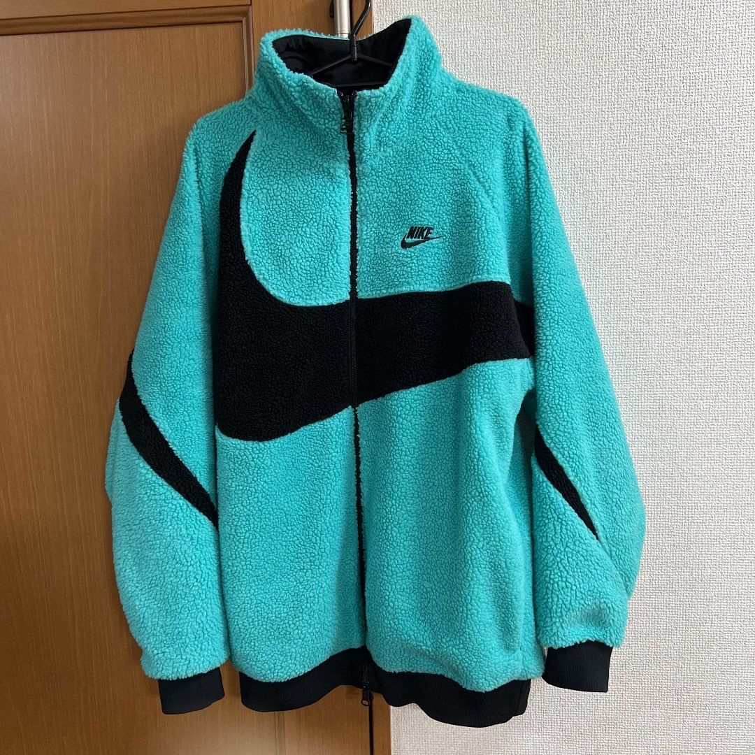 Nike Big Swoosh Reversible Boa Jacket "Illusion Green/Black"