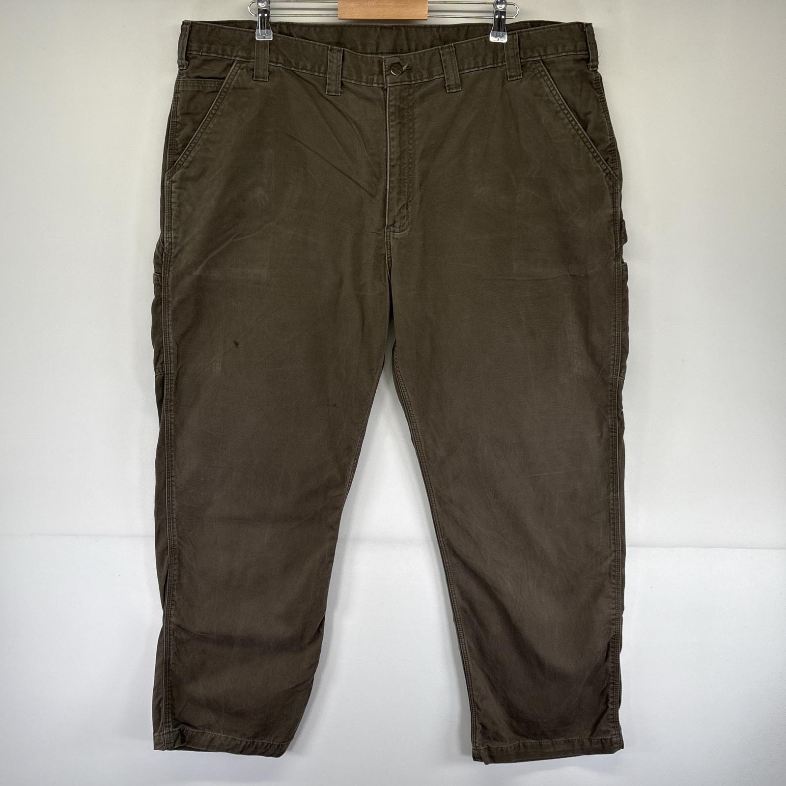 古着 カーハート Carhartt ワークパンツ ペインター ハンマーループ 作業着 ワンポイントロゴ w44 L30  ブラウン メンズ