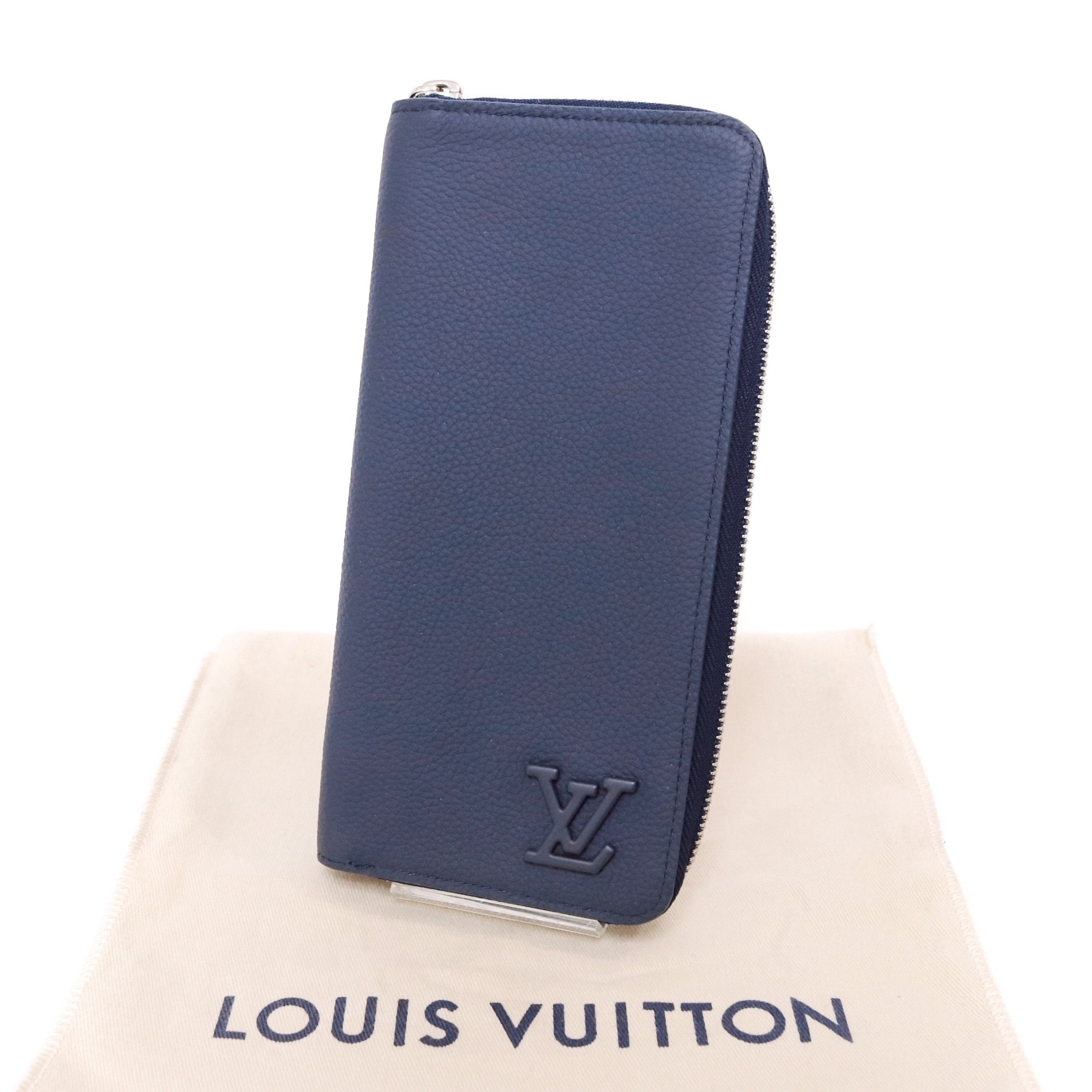 Louis Vuitton Zippy Wallet Vertical Aerogram Leather "Marine"