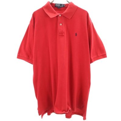 Polo by Ralph Lauren ポロバイラルフローレン 5分袖 ポロシャツ XL レッド 鹿の子