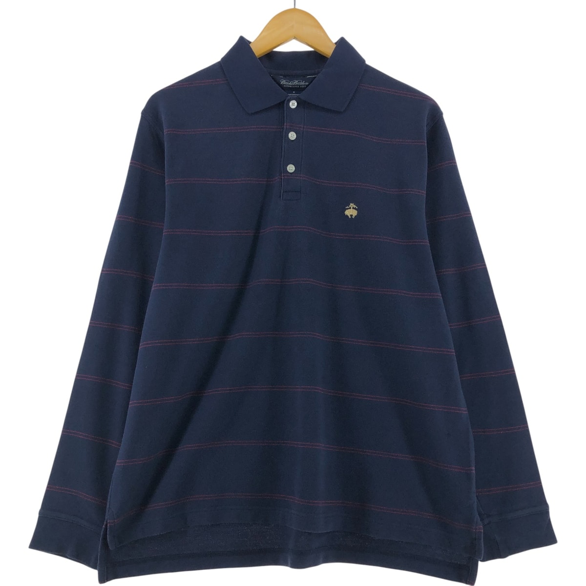古着 ブルックスブラザーズ Brooks Brothers Est.1818 長袖 ボーダー ポロシャツ メンズM相当/eaa528815