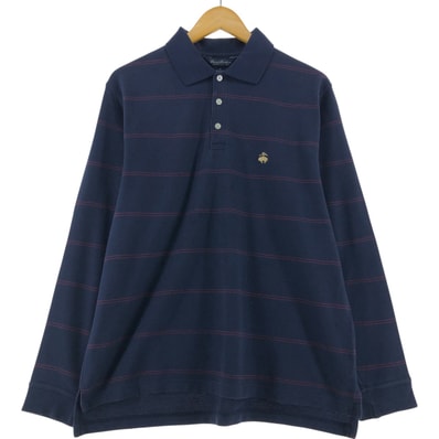 古着 ブルックスブラザーズ Brooks Brothers Est.1818 長袖 ボーダー ポロシャツ メンズM相当/eaa528815