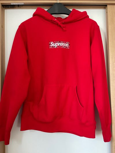Supreme Bandana Box Logo Hooded Sweatshirt "Red"