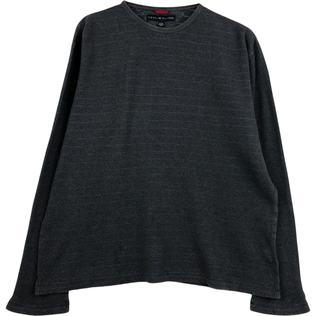 古着 トミーヒルフィガー TOMMY HILFIGER ボーダー柄 サーマルロンT ワッフル メンズXL相当/eaa628324