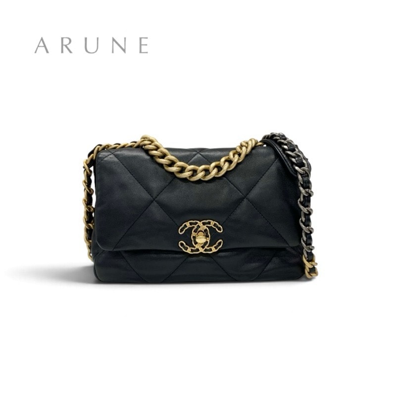 シャネル CHANEL CHANEL19 バッグ ショルダーバッグ ブラック ゴールド シルバー ハンドバッグ ココマーク ターンロック チェーン