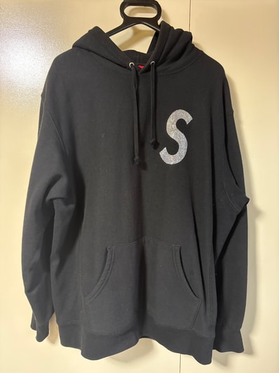 Supreme x Swarovski S Logo Hooded Sweatshirt "Black"