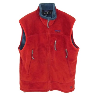 patagonia パタゴニア ベスト 01AW 36200 01年 USA製 R4 レギュレーター フリース ジップ ベスト レッド系 L【中古】