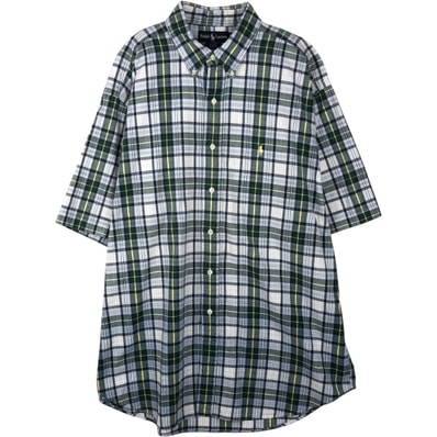 古着 ラルフローレン Ralph Lauren BLAKE 半袖 ボタンダウン チェックシャツ メンズXL相当/eaa643965