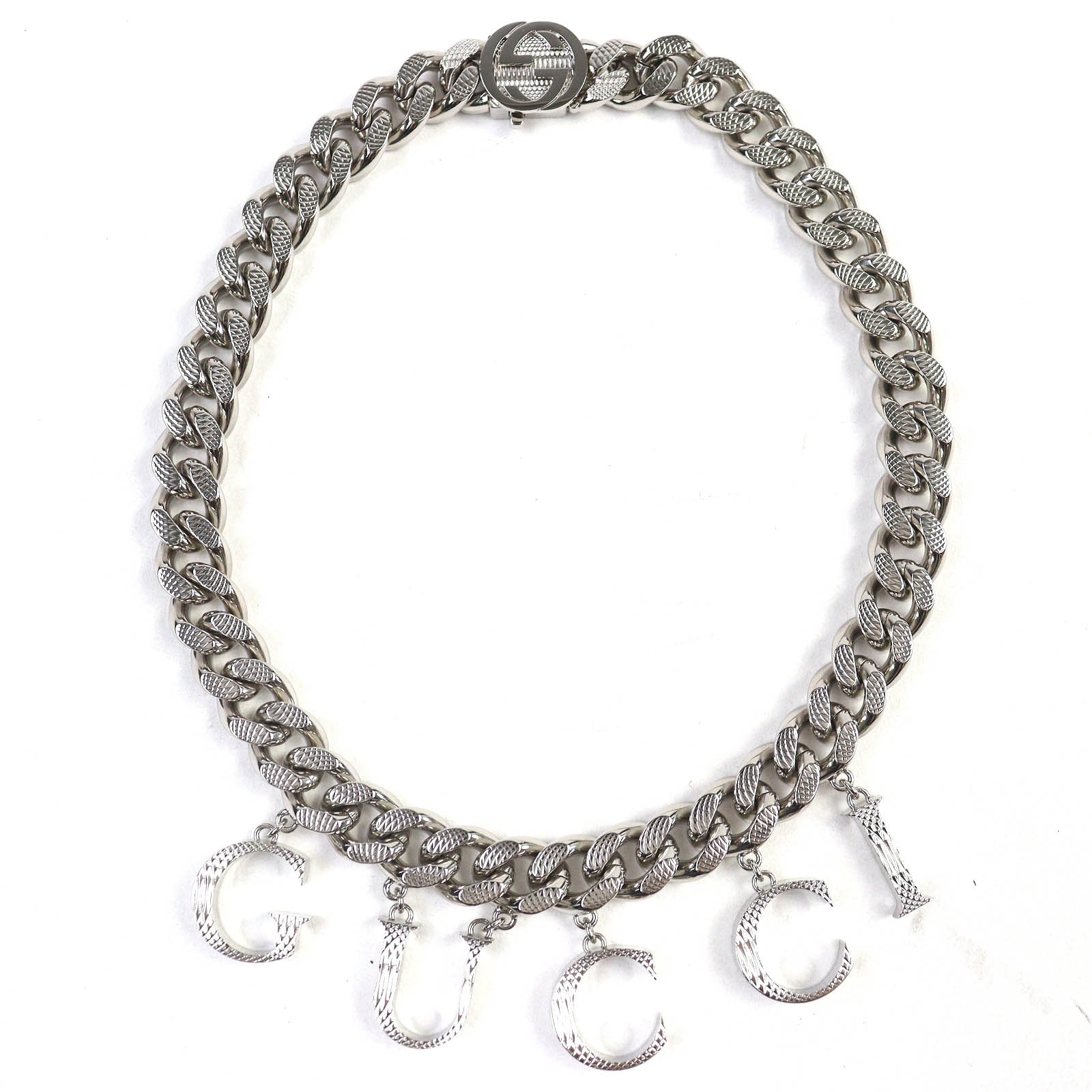 美品 グッチ
チョーカー スクリプトロゴ チョーカー シルバー レディース 675769