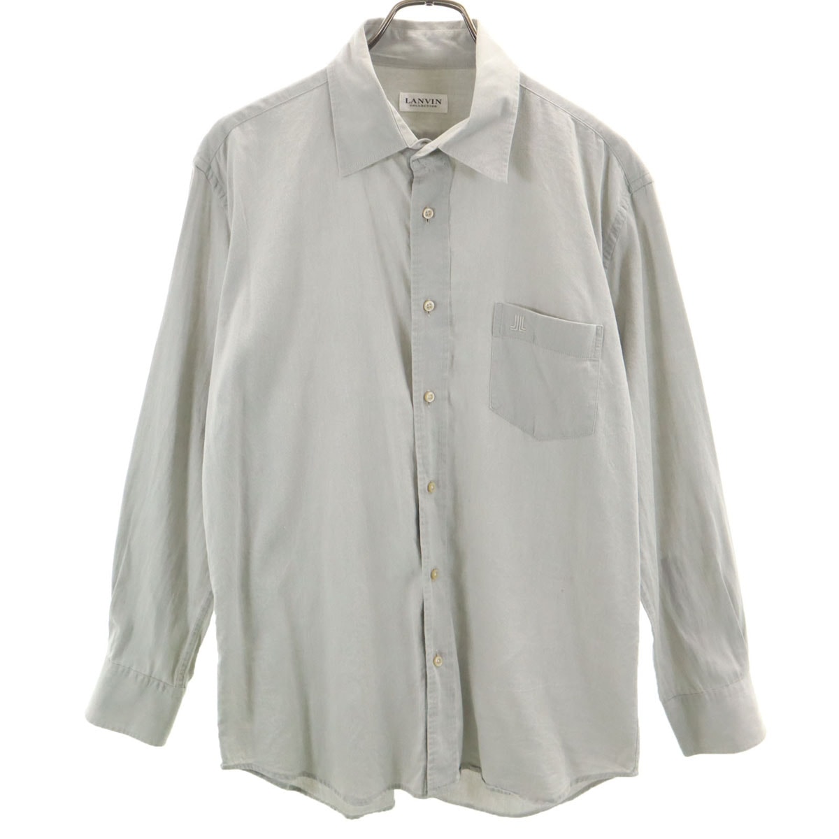 LANVIN LA COLLECTION ランバンコレクション 日本製 長袖 コットンシャツ L グレー
