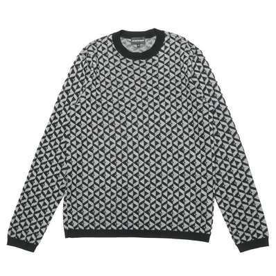 Emporio Armani エンポリオ・アルマーニ セーター サイズXL 総柄 長袖 ニット クルーネック ブランド古着【中古】20260122/RA7409