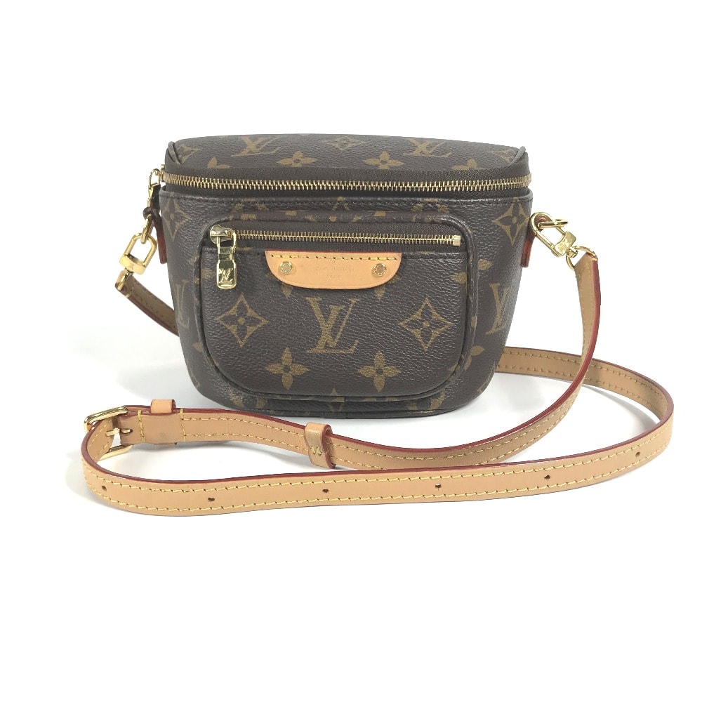 ルイヴィトン LOUIS VUITTON ミニ バムバッグ M82335 モノグラム ショルダーバッグ カバン 斜め掛け ポシェット ポーチ ボディバッグ モノグラムキャンバス ブラウン 美品