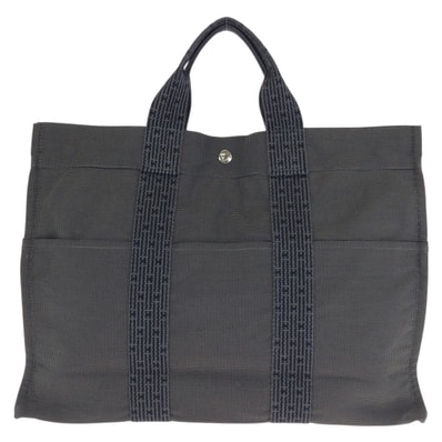 美品 HERMES エルメス エールライン MM グレー シルバー金具 ポリアミド ポリエステル/ トートバッグ ハンドバッグ 602068 【中古】