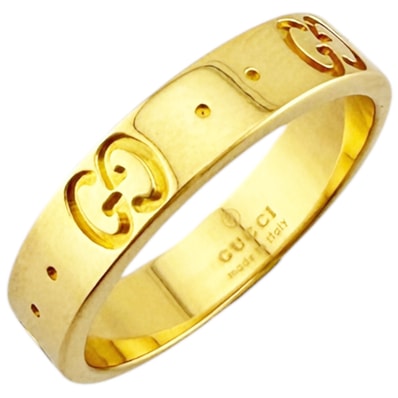 グッチ アイコン リング 指輪 8.5号 18金 K18イエローゴールド レディース GUCCI 中古