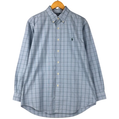 古着 ラルフローレン Ralph Lauren POLO by Ralph Lauren CUSTOM FIT 長袖 ボタンダウンチェックシャツ メンズL相当/eaa599094
