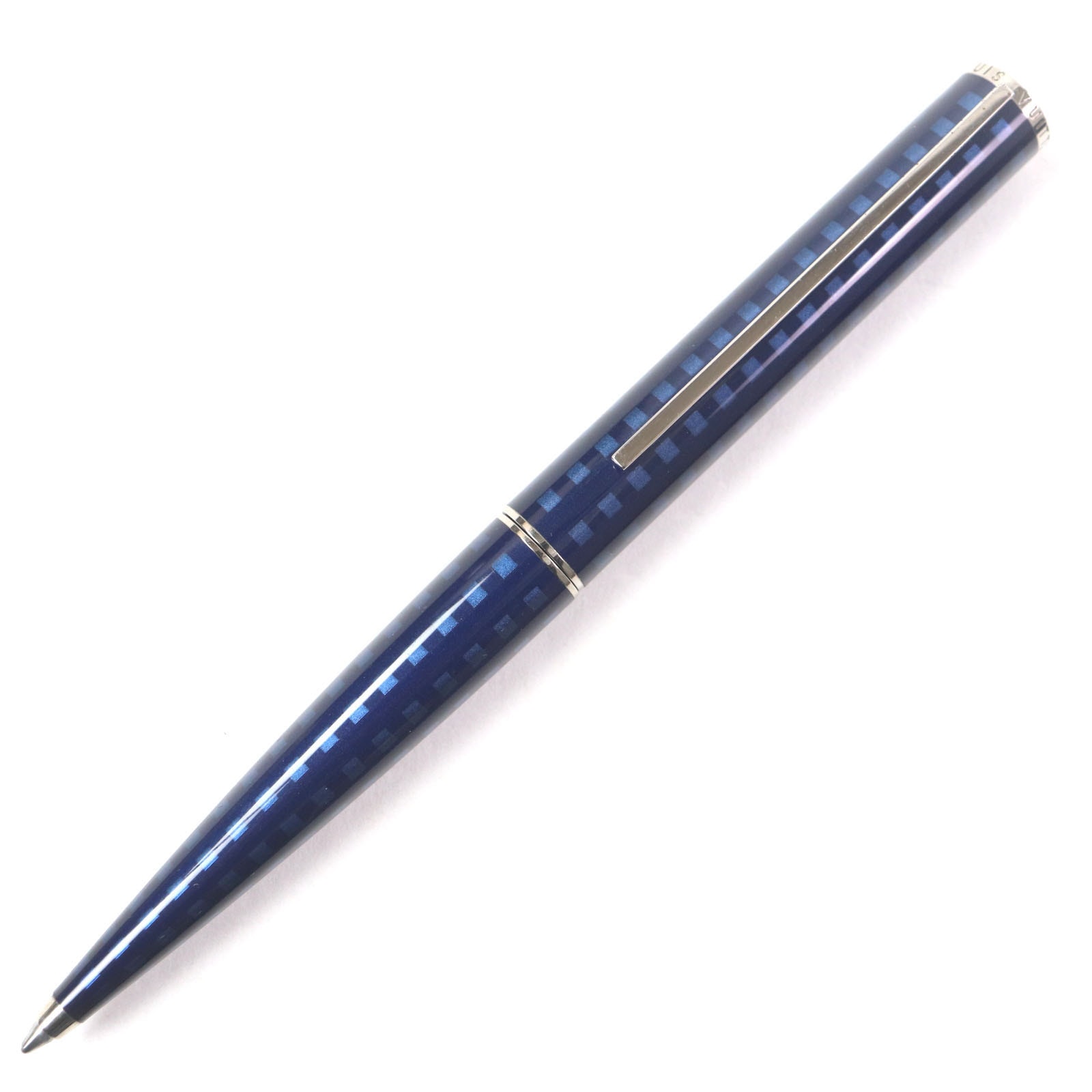 美品 ルイヴィトン ボールペン ジェットラック ネイビー シルバー メンズ N79155