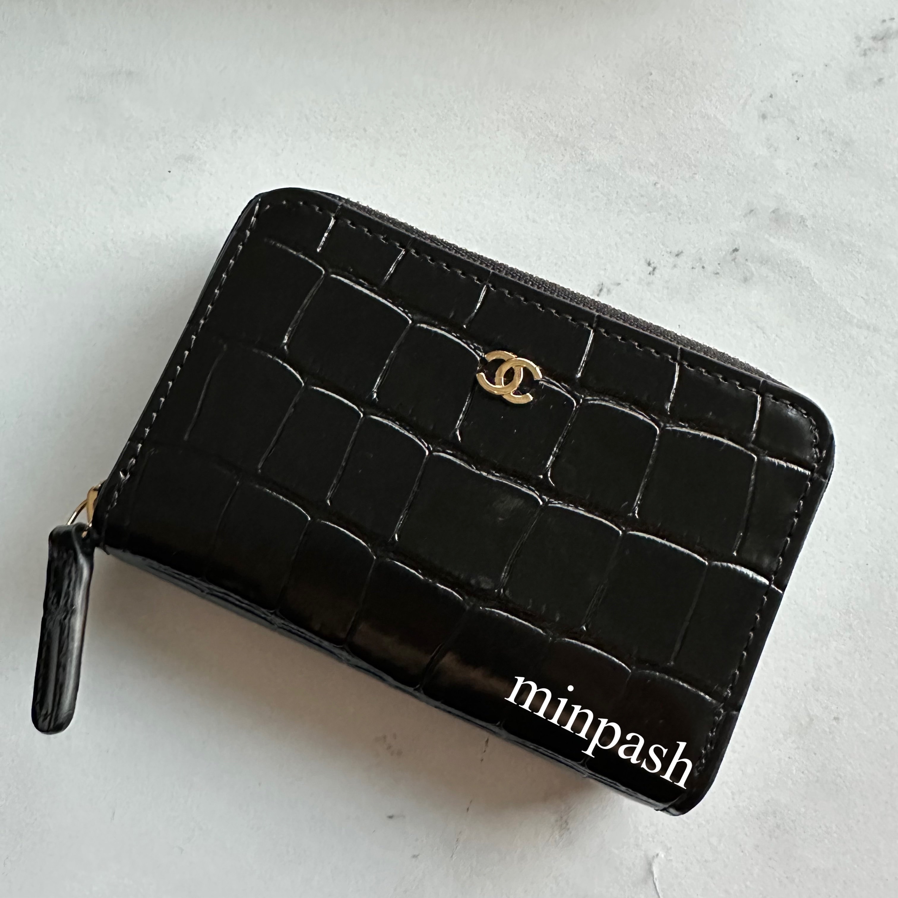 CHANEL ♡ クロコ型押 カードコインケース 新コレクション 貴重 黒 財布