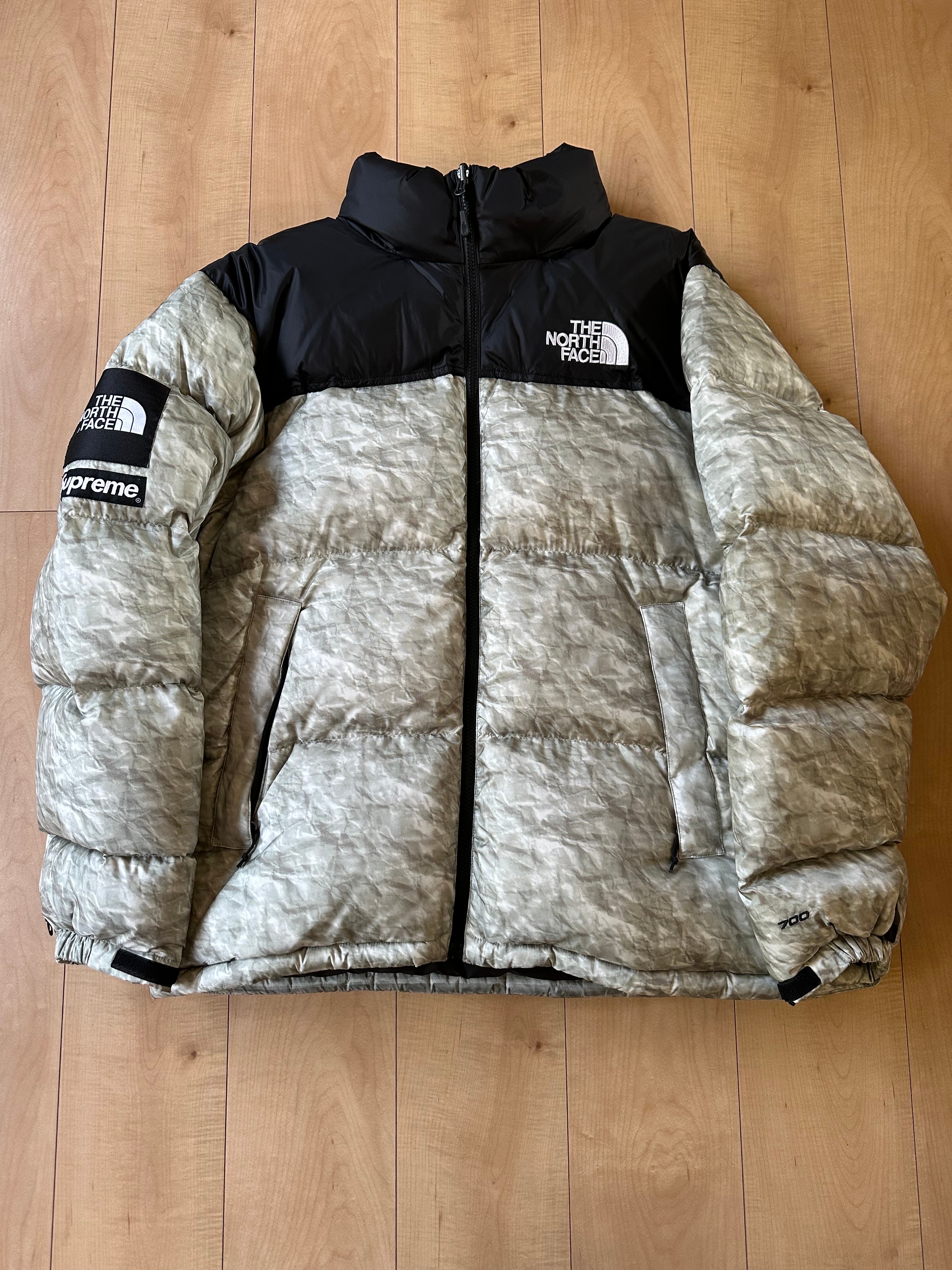 Supreme x The North Face Nuptse Jacket "White Paper Print"