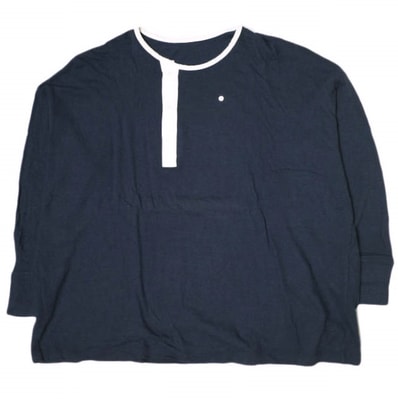 Pilgrim Surf+Supply ピルグリム サーフ+サプライ 23SS 日本製 ヘンリーネックカットソー 37-14-0213-101 1 NAVY BEAMS 長袖 Tシャツ トップス g20996