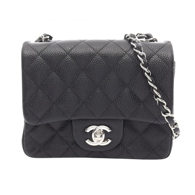 シャネル CHANEL ミニマトラッセ ショルダーバッグ バッグ キャビアスキン(グレインドカーフ) レディース ブラック系 A35200 【中古】