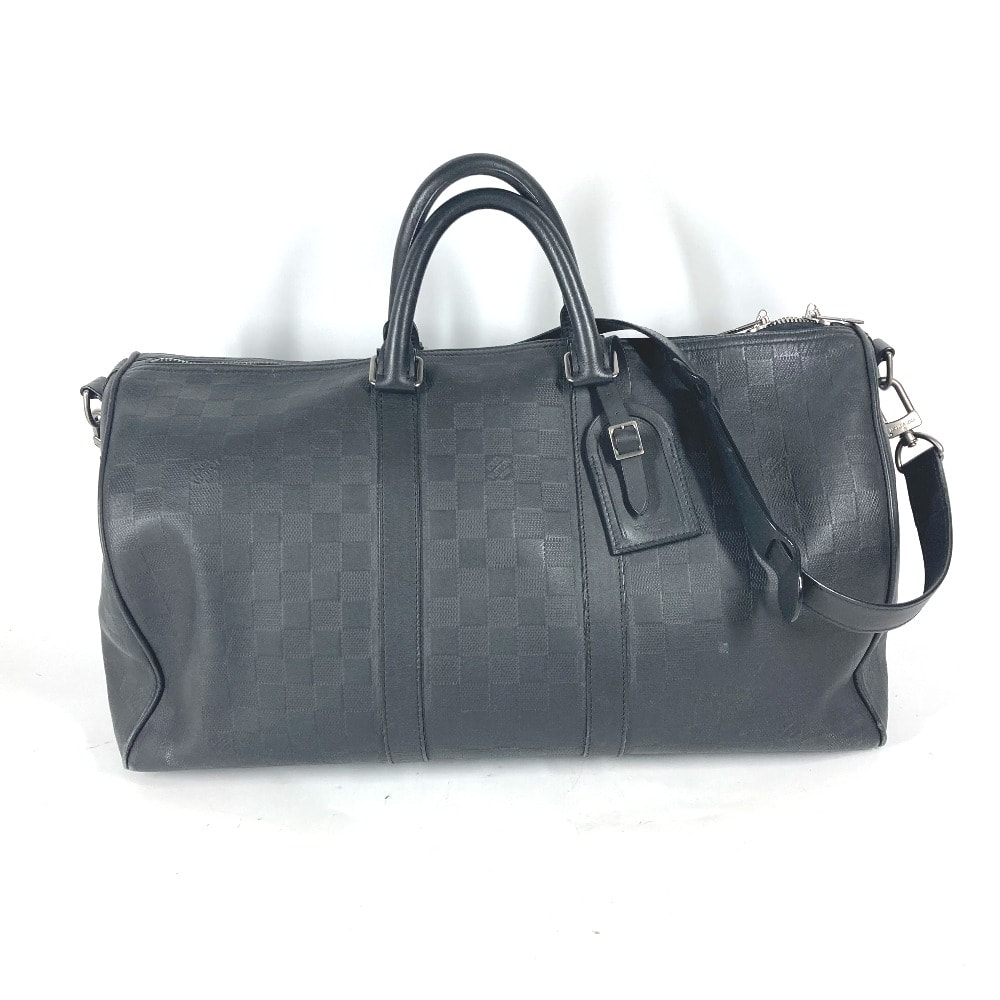 ルイヴィトン LOUIS VUITTON キーポル バンドリエール 45 N41145 ダミエアンフィニ 2WAYバッグ トラベルバッグ 旅行バッグ ショルダーバッグ  カバン バッグ ボストンバッグ ダミエアンフィニレザー オニキス ブラック