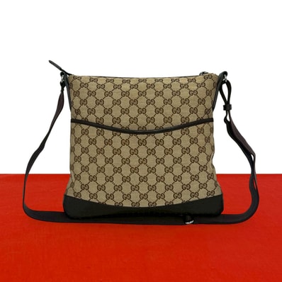 GUCCI グッチ GG 柄 キャンバス レザー ショルダーバッグ ベージュ
27699