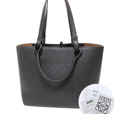 LOEWE Small Anagram Tote In Grained Calfskin "Black"