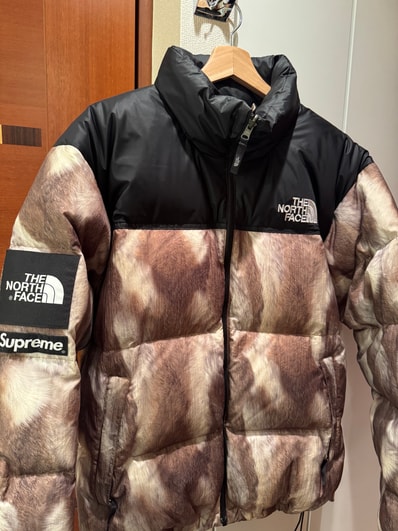 Supreme x The North Face Fur Print Nuptse Jacket "Brown"