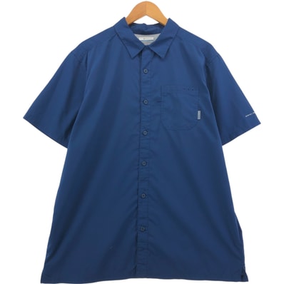 古着 コロンビア Columbia PFG OMNI-SHADE リップストップ 半袖 フィッシングシャツ ボックスシャツ メンズL相当/eaa555715