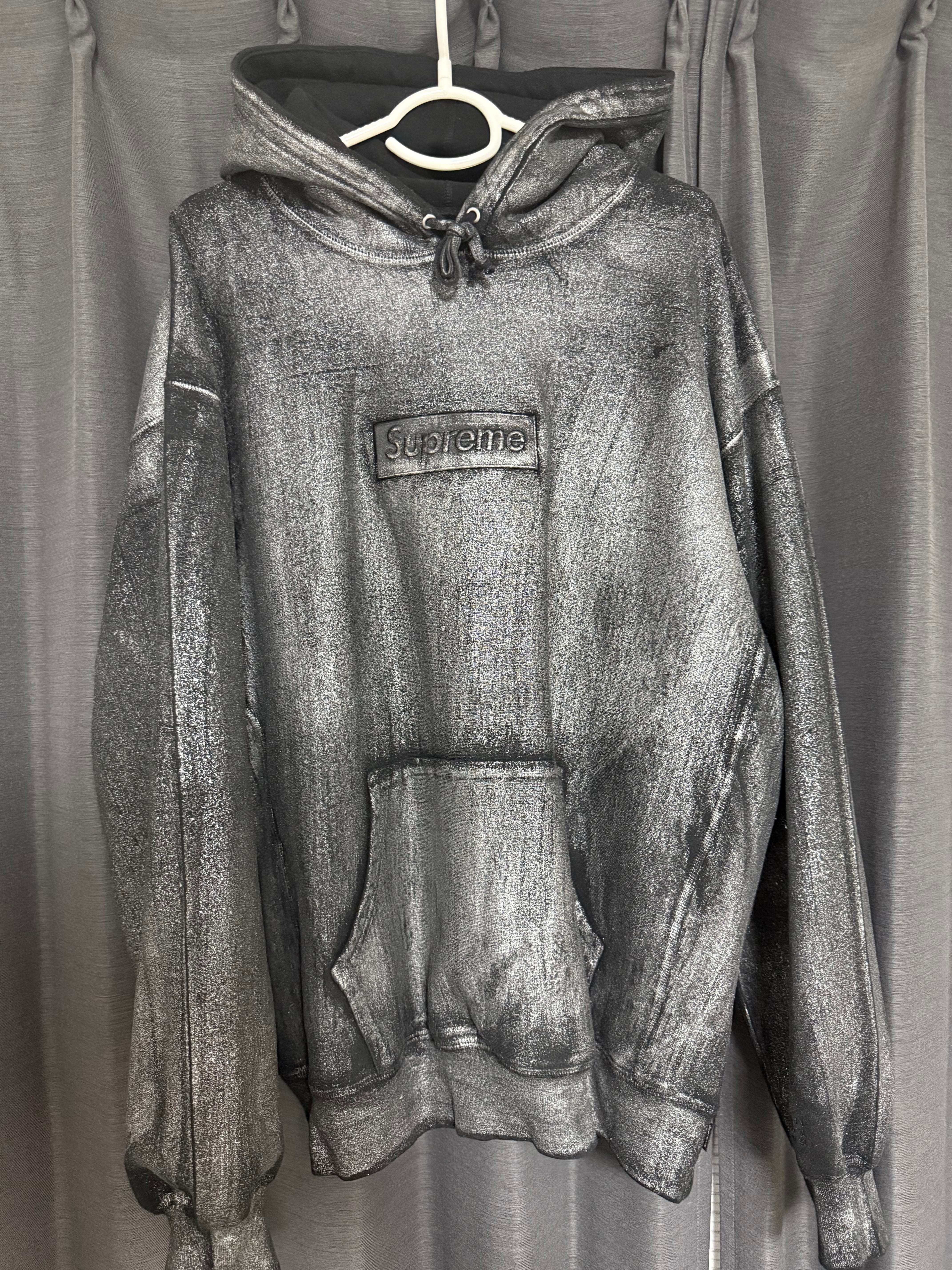 Supreme x MM6 Maison Margiela Foil Box Logo Hooded Sweatshirt "Black"