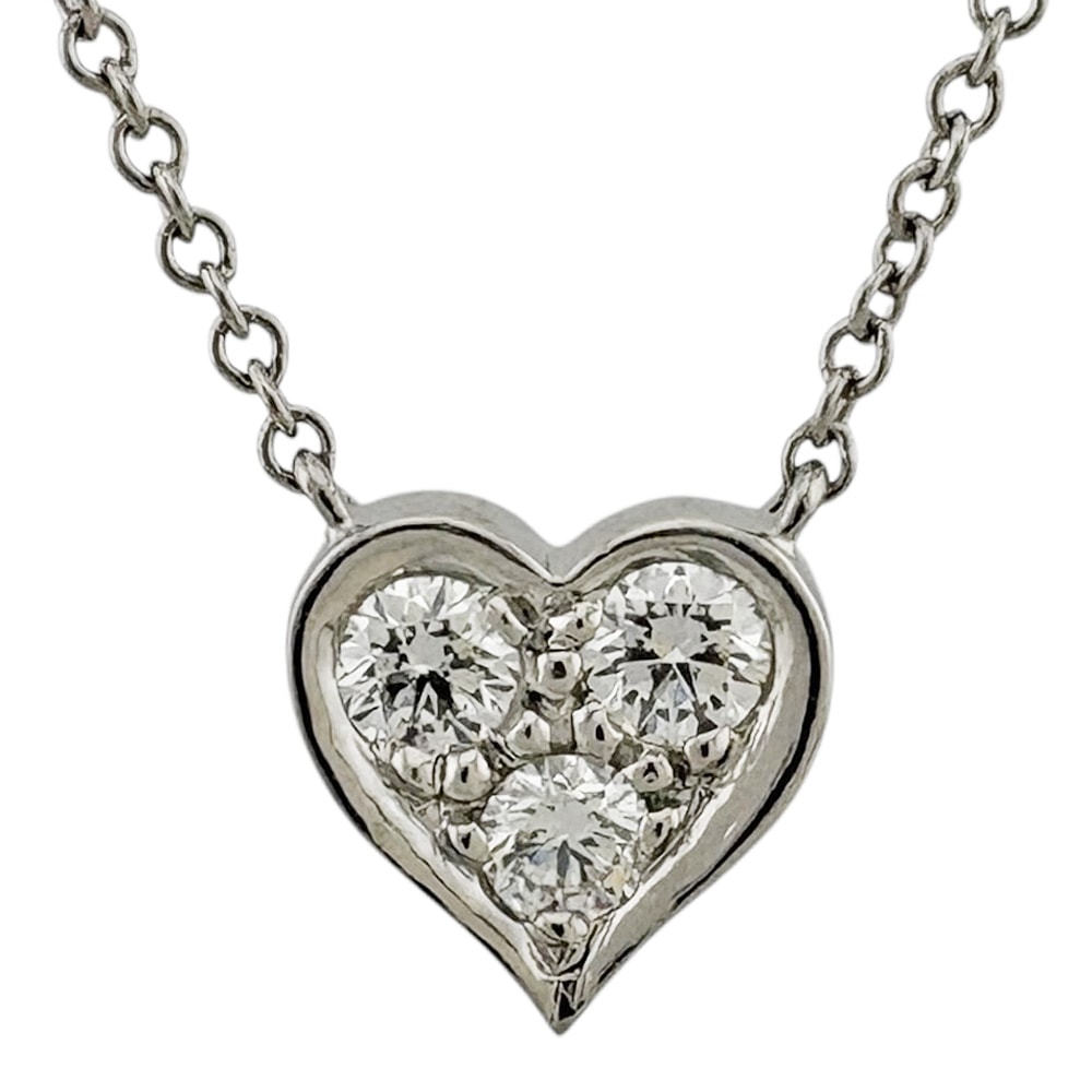 ティファニー センチメンタルハート ネックレス Pt950プラチナ ダイヤモンド レディース TIFFANY&Co.  中古