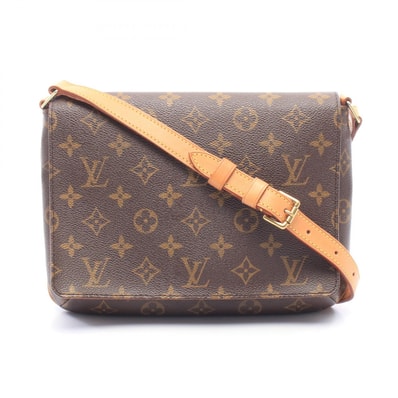 ルイ・ヴィトン LOUIS VUITTON ミュゼットタンゴ ショートストラップ モノグラム ショルダーバッグ バッグ PVCコーティングキャンバス レザー レディース ブラウン系 M51257 【中古】