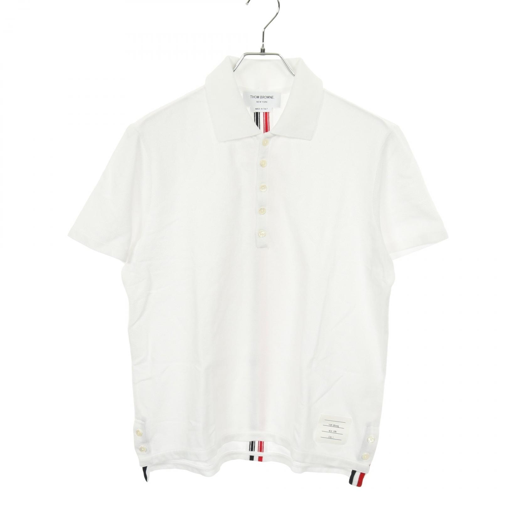 トムブラウン THOM BROWNE ポロシャツ 衣料品 トップス コットン メンズ ホワイト系 【中古】