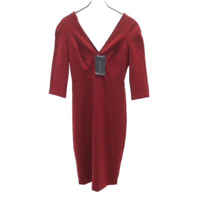 ZARA WOMAN ザラウーマン 未使用 7分袖 ワンピース XS レッド系