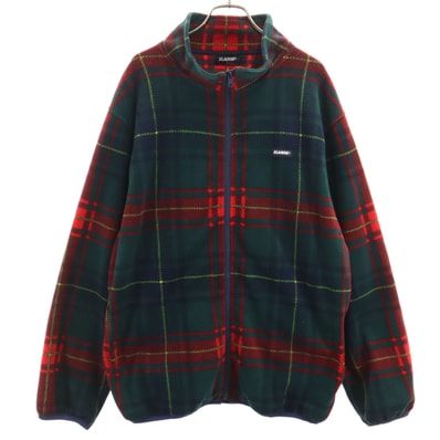 XLARGE エクストララージ チェック柄 フリースジャケット L 深緑