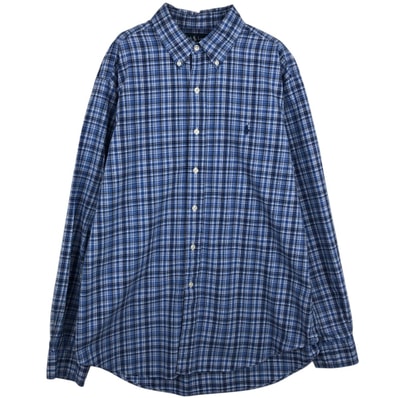 古着 ラルフローレン Ralph Lauren CLASSIC FIT 長袖 ボタンダウンチェックシャツ メンズL相当/eaa614259