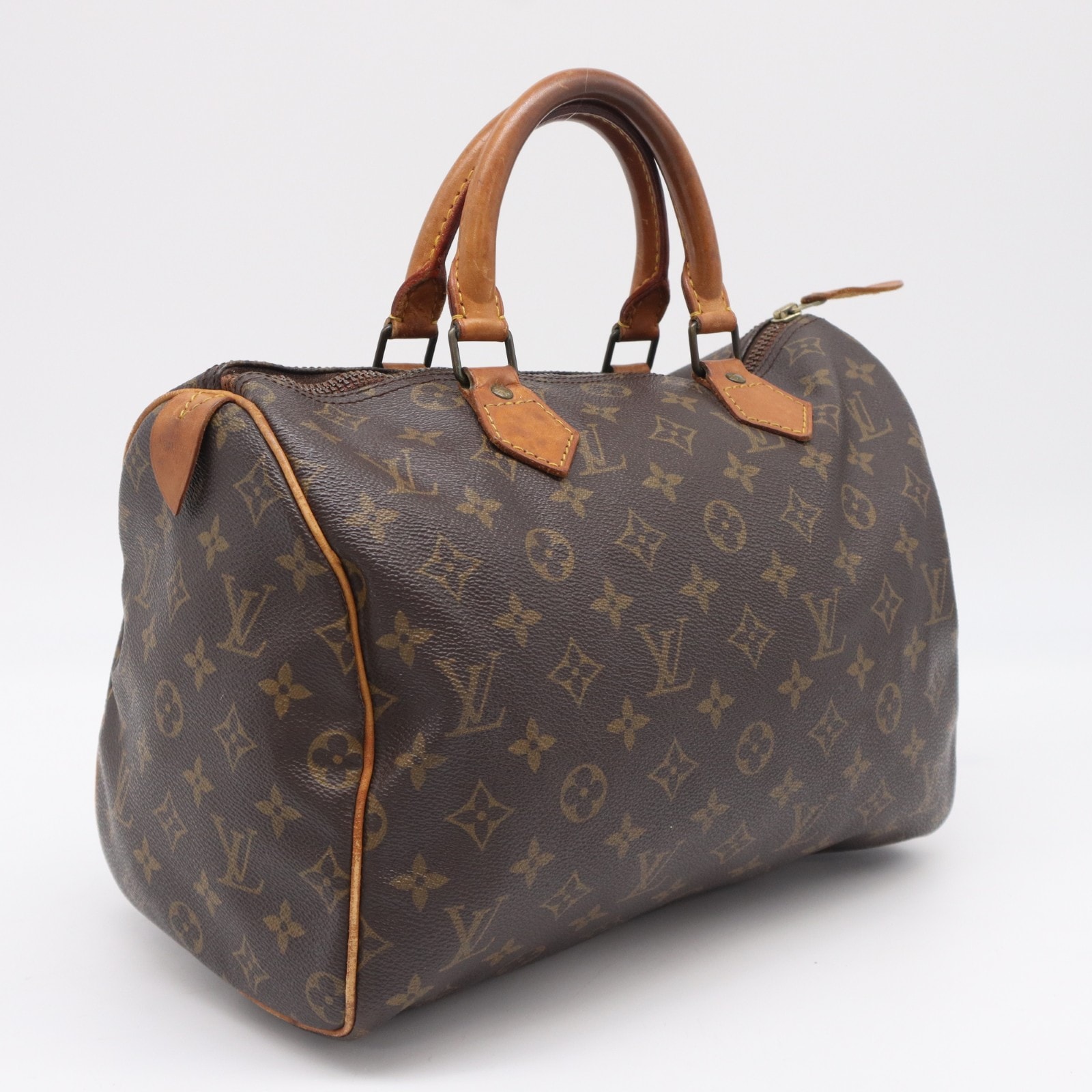 LOUIS VUITTON ルイ・ヴィトン モノグラム スピーディ30 M41526 ハンドバッグ ブラウン ベージュ コーティングキャンバス レザー レディース